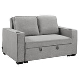 NNEDPE Linen Sofa Bed with Cushions &Cup Holders Light Grey