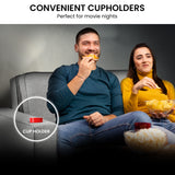 NNEDPE Linen Sofa Bed with Cushions &Cup Holders Light Grey