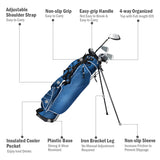 NNECW Ultra Lightweight Golf Bag with 4-Way Top Dividers for Golf Course &amp; Travel-Navy
