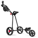 NNECW 3 Wheels Folding Golf Push Cart for Outdoor Use