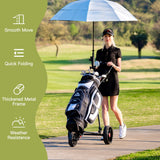 NNECW 3 Wheels Folding Golf Push Cart for Outdoor Use