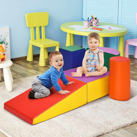 NNECW Kid Crawl Climb Foam Shapes Playset for Toddler - Multicolour