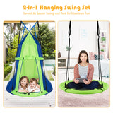 NNECW 2 in 1 Tree Tent Swing Set with Adjustable Hanging Ropes