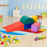 NNECW 6 Pieces Indoor Climb and Crawl Activity Playset  for Kids-Red