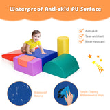 NNECW 6 Pieces Indoor Climb and Crawl Activity Playset  for Kids-Red