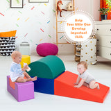 NNECW 6 Pieces Indoor Climb and Crawl Activity Playset  for Kids-Red