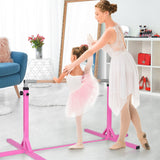 NNECW Adjustable 90CM-150CM Gymnastics Training Bar with Non-slipping Rubber Pads and Beech Wood Bar for Kids