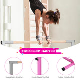 NNECW Adjustable 90CM-150CM Gymnastics Training Bar with Non-slipping Rubber Pads and Beech Wood Bar for Kids