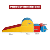 NNECW 5 Pieces Kids Climb Crawl Activity Play Set with Safe Foam Blocks-Red