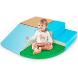 NNECW 4-Piece Kids Climb Crawl Playset for Nursery &amp; Kindergarten-Blue