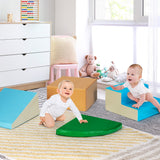 NNECW 4-Piece Kids Climb Crawl Playset for Nursery &amp; Kindergarten-Blue