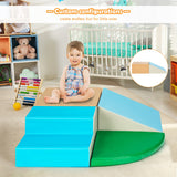 NNECW 4-Piece Kids Climb Crawl Playset for Nursery &amp; Kindergarten-Blue