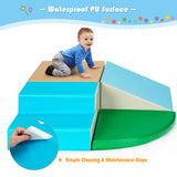 NNECW 4-Piece Kids Climb Crawl Playset for Nursery &amp; Kindergarten-Blue