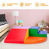 NNECW 4-Piece Kids Climb Crawl Playset for Kindergarten-Orange