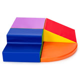 NNECW 4-Piece Kids Climb Crawl Playset for Kindergarten-Orange