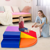 NNECW 4-Piece Kids Climb Crawl Playset for Kindergarten-Orange