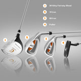 NNECW Junior Complete Golf Club Set with Lightweight Design for Kids-Yellow