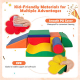 NNECW 7-Piece Climb and Crawl Activity Play Set with Zippered Cover-Multicolour