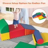 NNECW 7-Piece Climb and Crawl Activity Play Set with Zippered Cover-Multicolour