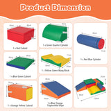NNECW 7-Piece Climb and Crawl Activity Play Set with Zippered Cover-Multicolour