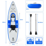 NNECW Inflatable Kayak with Adjustable Aluminum Oars for 1 Person-Blue