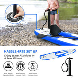 NNECW Inflatable Kayak with Adjustable Aluminum Oars for 1 Person-Blue