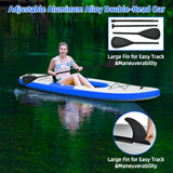 NNECW Inflatable Kayak with Adjustable Aluminum Oars for 1 Person-Blue