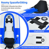 NNECW Inflatable Kayak with Adjustable Aluminum Oars for 1 Person-Blue