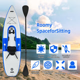 NNECW Inflatable Kayak with Adjustable Aluminum Oars for 1 Person-Blue