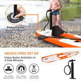 NNECW Inflatable Kayak with Adjustable Aluminum Oars for 1 Person-Orange