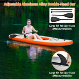 NNECW Inflatable Kayak with Adjustable Aluminum Oars for 1 Person-Orange