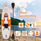 NNECW Inflatable Kayak with Adjustable Aluminum Oars for 1 Person-Orange