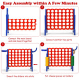 NNECW Premium Plastic Jumbo Connect 4 Game with 42 Jumbo Rings-Blue