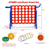 NNECW Premium Plastic Jumbo Connect 4 Game with 42 Jumbo Rings-Blue
