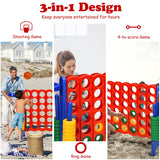 NNECW Premium Plastic Jumbo Connect 4 Game with 42 Jumbo Rings-Blue