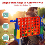 NNECW Premium Plastic Jumbo Connect 4 Game with 42 Jumbo Rings-Blue