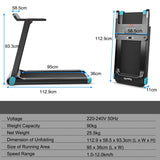 NNECW Folding Electric Treadmill with 12 Preset Programs for Home-Navy