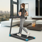 NNECW Folding Electric Treadmill with 12 Preset Programs for Home-Navy