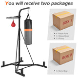 NNECW Heavy Bag Stand with Heavy Bag and Adjustable Speed Bag