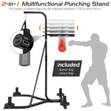 NNECW Heavy Bag Stand with Heavy Bag and Adjustable Speed Bag