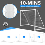NNECW 1.8m x 1.2m Portable Kids Soccer Goal for Backyard & Training