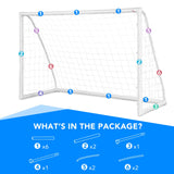 NNECW 1.8m x 1.2m Portable Kids Soccer Goal for Backyard & Training