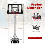NNECW 130-350cm Height Adjustable Basketball Hoop with 2 Nets
