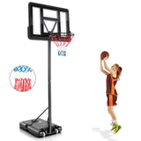 NNECW 130-350cm Height Adjustable Basketball Hoop with 2 Nets
