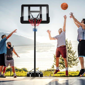 NNECW 130-350cm Height Adjustable Basketball Hoop with 2 Nets