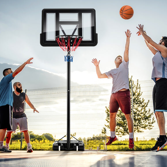 NNECW 130-350cm Height Adjustable Basketball Hoop with 2 Nets