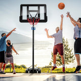 NNECW 130-350cm Height Adjustable Basketball Hoop with 2 Nets