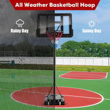 NNECW 130-350cm Height Adjustable Basketball Hoop with 2 Nets