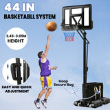 NNECW 5-Level Height Adjustable Basketball Hoop Stand with Backboard for Exercise