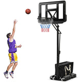 NNECW 5-Level Height Adjustable Basketball Hoop Stand with Backboard for Exercise
